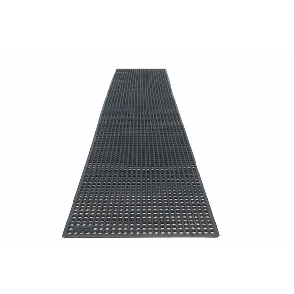 Rhino Mats K-Series Comfort Drainage Mat, Rubber, Drainage Holes, 3 ft W x 15 ft L, Black KCT-315B - main